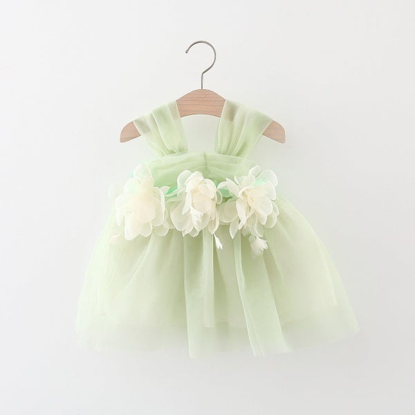 Summer Sweet Baby Girl Party Evening Dresses Wedding Flower Petal Mesh Birthd... Carousel 1