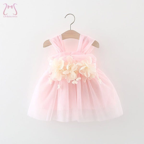 Summer Sweet Baby Girl Party Evening Dresses Wedding Flower Petal Mesh Birthd... Carousel 6