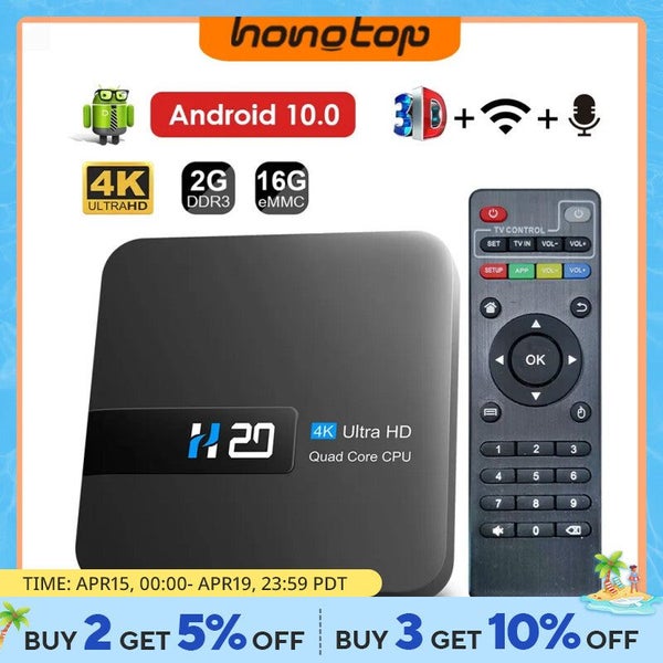 HONGTOP H20 Smart 10.0 2GB 16GB 4K HD H.265 Media Player TV Android 3D Play S... Carousel 2