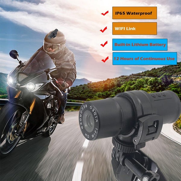 WiFi Motorcycle Camera Handlebar Mount Waterproof Rechargeable Helmet Dash Ca... Carousel 2