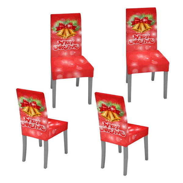 4Pcs Christmas Dining Chair Covers Stretch Removable Washable Dining Room Chair Carousel 1