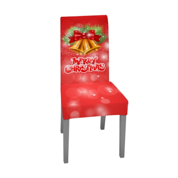 2Pcs Christmas Dining Chair Covers Stretch Removable Washable Dining Room Chair Carousel 2