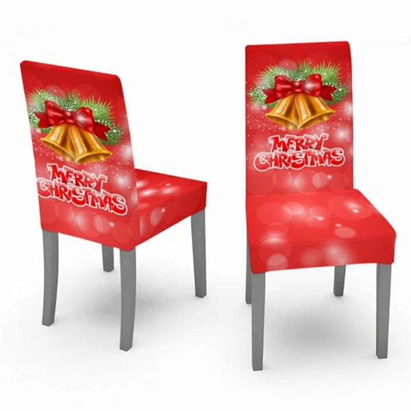 2Pcs Christmas Dining Chair Covers Stretch Removable Washable Dining Room Chair Carousel 1