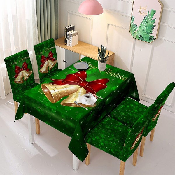 4Pcs Christmas Dining Chair Covers Stretch Removable Washable Dining Room Chair Carousel 4