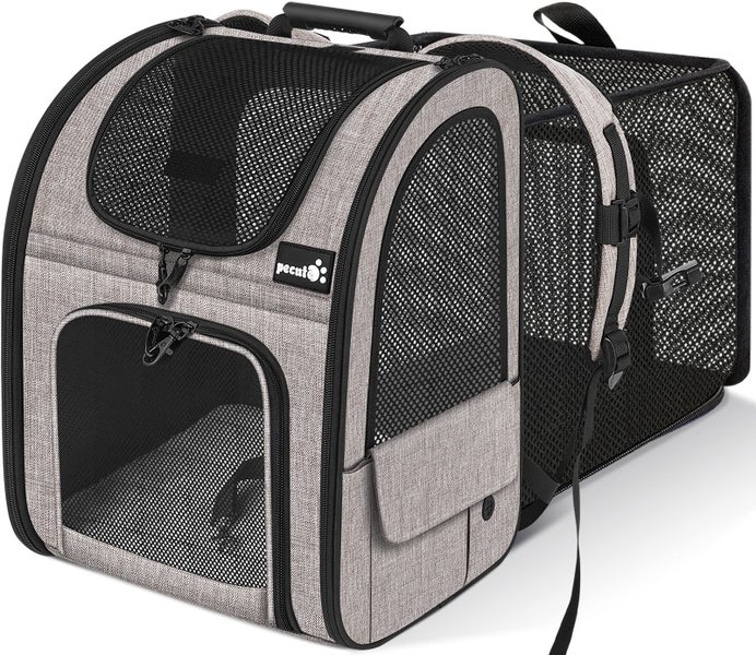 Pecute Dog Carrier Backpack, Expandable with Breathable Mesh Small Dogs Cats Pup Carousel 1
