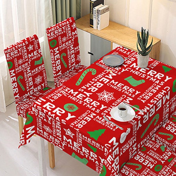 4Pcs Christmas Dining Chair Covers Stretch Removable Washable Dining Room Chair Carousel 3