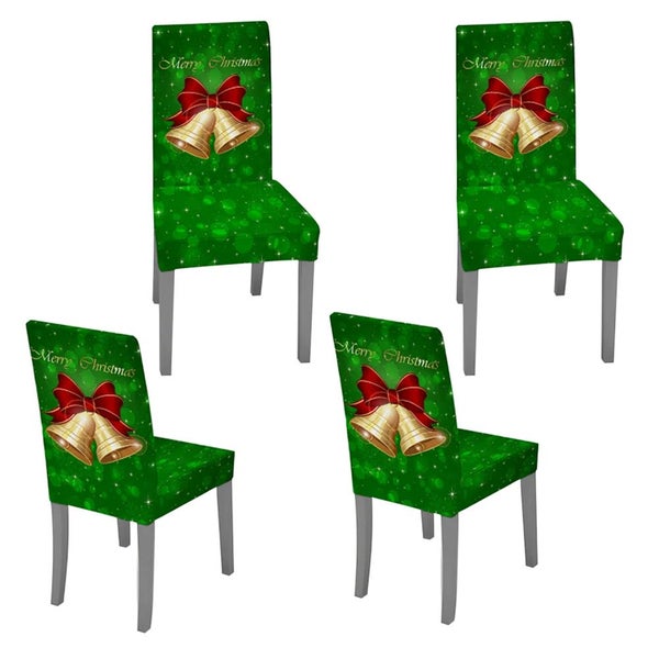 4Pcs Christmas Dining Chair Covers Stretch Removable Washable Dining Room Chair Carousel 1