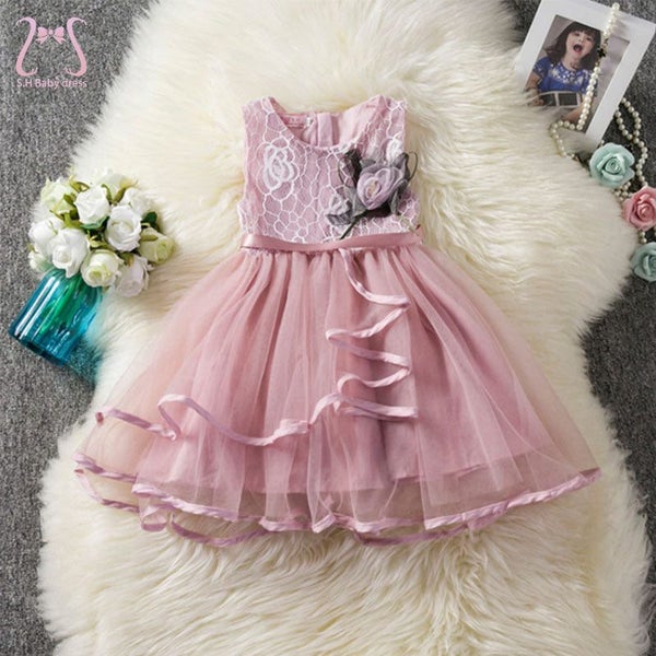 Baby Girl Summer Dress Children Fashion Wedding Clothes Flower Birthday Party... Carousel 1