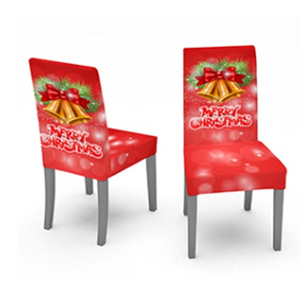 2Pcs Christmas Dining Chair Covers Stretch Removable Washable Dining Room Chair Carousel 1