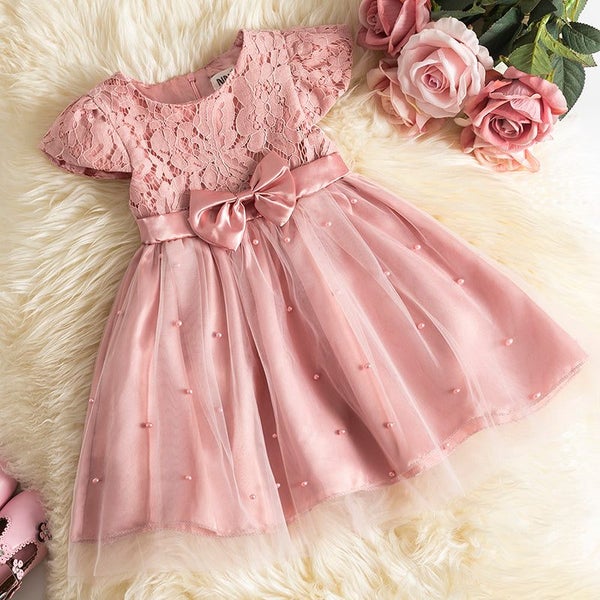 Baby for Wedding Party 1st Birthday Pink Princess Dress Kid Bridesmaids 1-5Y ... Carousel 1
