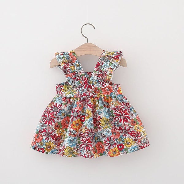 2Pcs/Set Summer Baby Girl Dress Soft Thin Clothes Fashion Floral Sleeveless C... Carousel 2