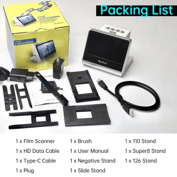 Film and Slide Scanner for 135 Film(36*24mm)/126KPK /110 Film/Super8/ Monochr... Carousel 7