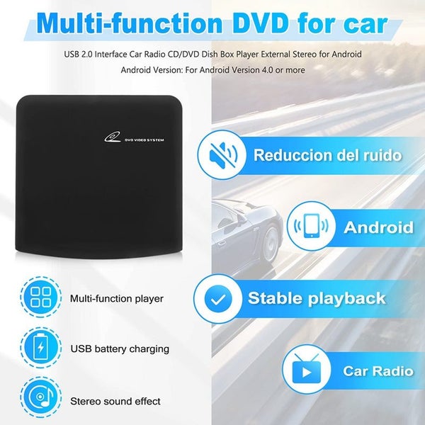 1 PCS Car CD/DVD Dish Box USB 2.0 Interface External Stereo Black For Android... Carousel 1