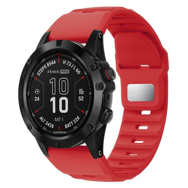 QuickFit 26mm Watch Band Compatible for Garmin Epix Pro 51mm/Quatix 3-Red Carousel 1