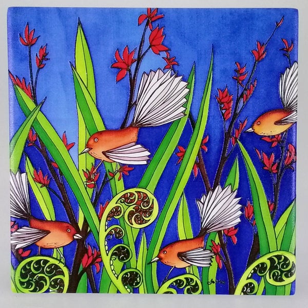 Jo May - Fantails Ceramic Tile Hanging Carousel 2