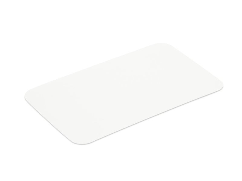 50 Small Oblong Tray Lids for Foil Containers - White Card - 13cm x 10.5cm Carousel 1