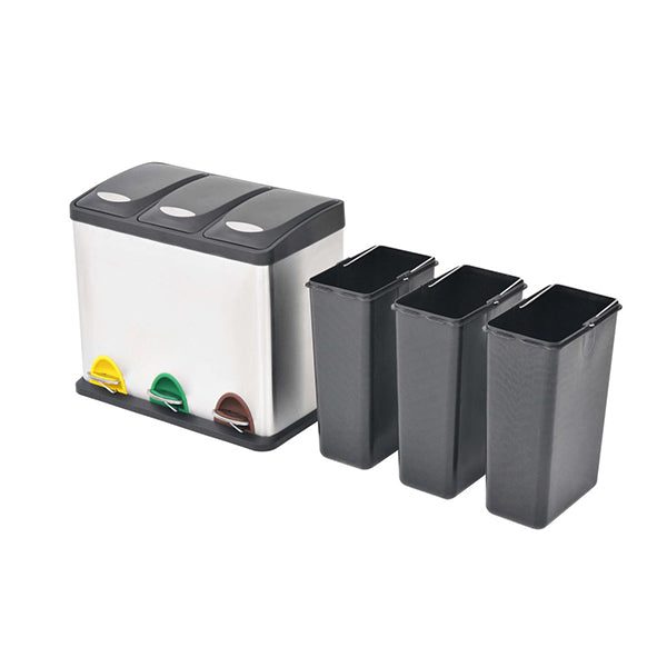 Recycling Pedal Bin Garbage Trash Bin Stainless Steel 3X8 L Carousel 2