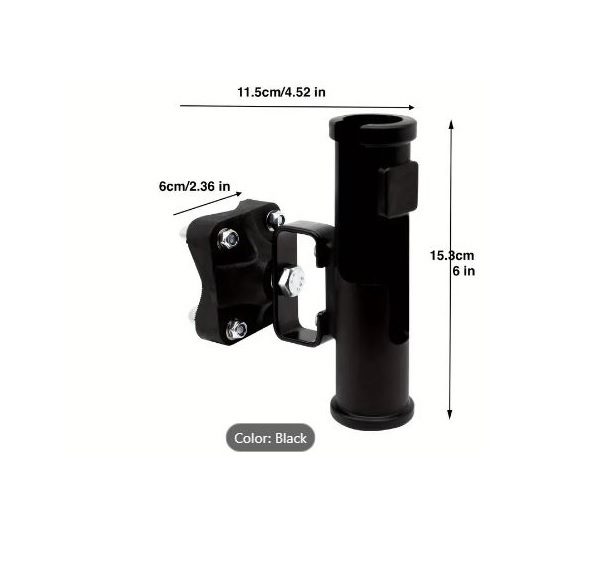 Fishing Rod Holder for Bar and Rail Bike ATV and Beach Cart 5/8" to 1" Rails Carousel 2