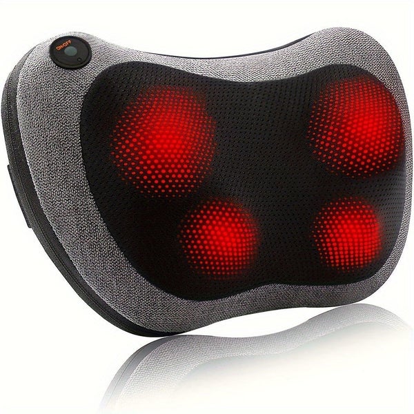 NNETM Electric Shiatsu Massage Pillow with Heat - Deep Tissue Kneading(Grey) Carousel 1