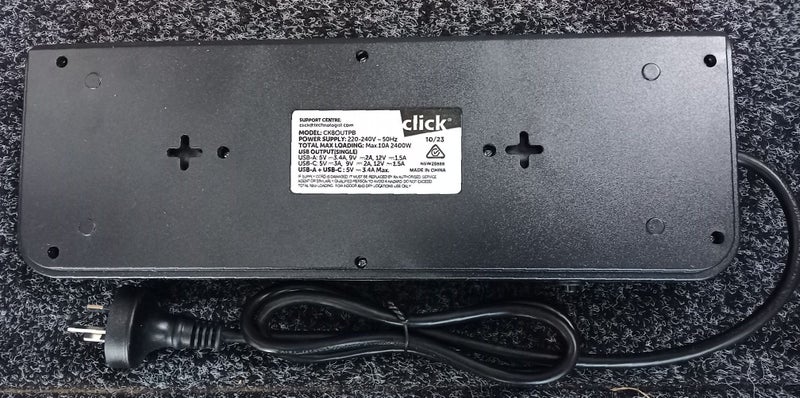 8 Way Powerboard with Surge Protection, with 2 x USB A & 2 x USB C Outlets Carousel 2