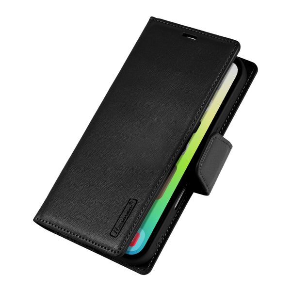 iPhone 16 Plus Hanman PU Leather 3 Card Slots Flip Cover Wallet Case BLACK Carousel 1