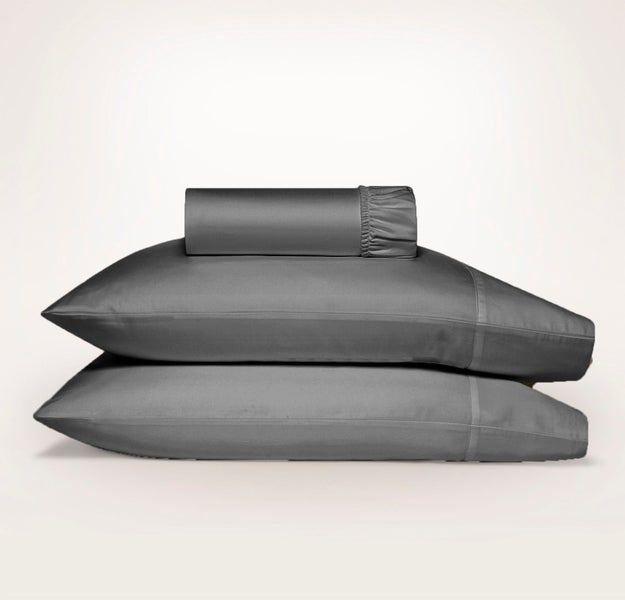 1500 Thread Count Cotton Blend Fitted Sheet & Pillowcase Set Granite - No Fla... Carousel 2