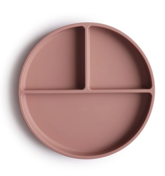 Mushie: Silicone Suction Plate - Cloudy Mauve Carousel 1