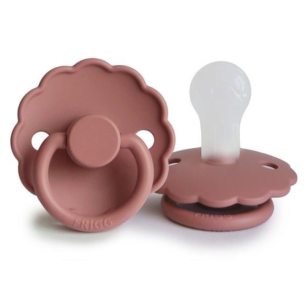 Frigg: Daisy Silicone Pacifier 2 Pack - Powder Blush (6-18 months) Carousel 1