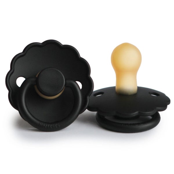Frigg: Daisy Latex Pacifier 2 Pack - Jet Black (0-6 months) Carousel 1