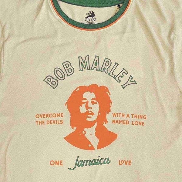Bob Marley Ringer T Shirt Thing Called Love new Official Mens Sand Carousel 2