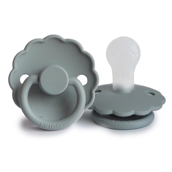 Frigg: Daisy Silicone Pacifier 2 Pack - French Gray (6-18 months) Carousel 1
