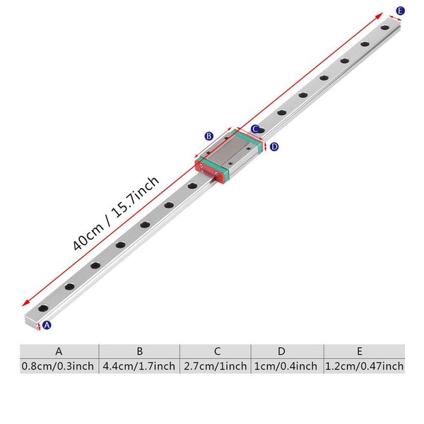 Miniature Accurate Linear Sliding Rail Guide Block 400mm Carousel 1