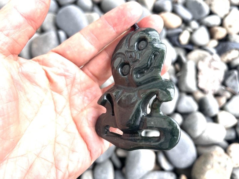 Unique X-Large Greenstone Tiki 80mm Carousel 2