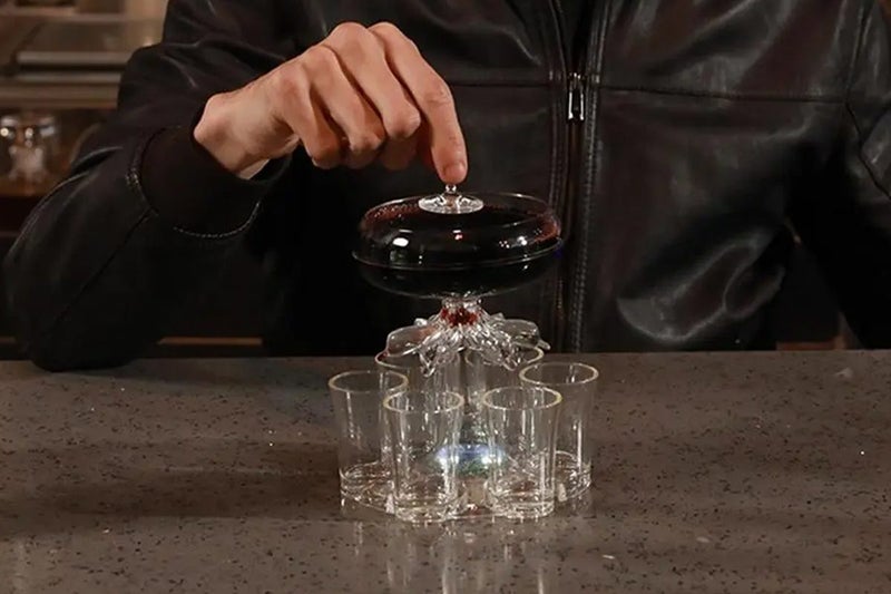 6 Shot Glass Dispenser and Glass Shot Glasses Set for Home Bar Accessories62964510970369113