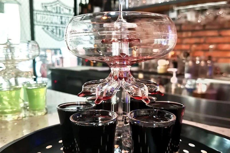 6 Shot Glass Dispenser and Glass Shot Glasses Set for Home Bar Accessories62964510970369114