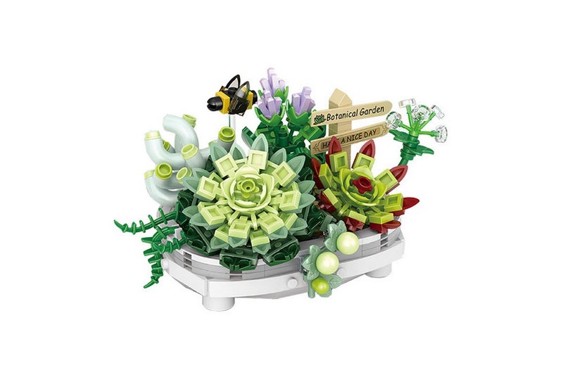 Mini Flower Succulent Bonsai Building Block Set-Green Carousel 1