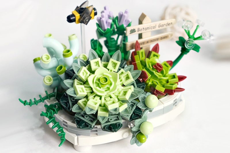 Mini Flower Succulent Bonsai Building Block Set-Green Carousel 2