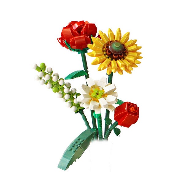 Flower Bouquet Building Blocks Set Artificial Mini Bricks Toys Creative Gifts Ho Carousel 2