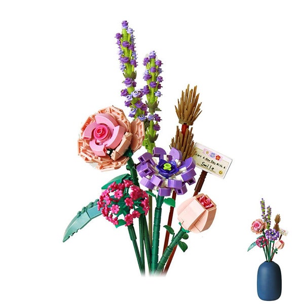 Flower Bouquet Building Blocks Set Artificial Mini Bricks Toys Creative Gifts Ho Carousel 1