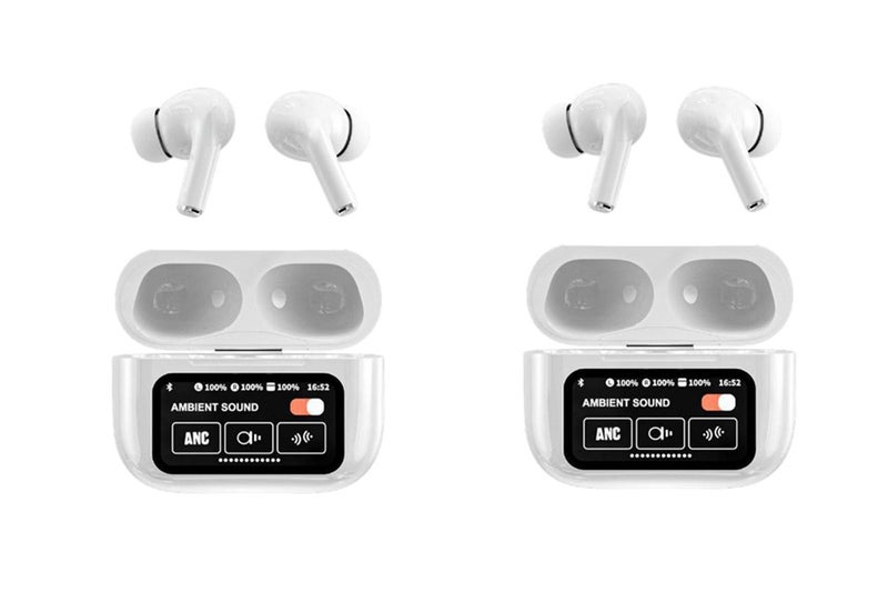 2Pcs Smart LCD Touch Screen Bluetooth Headset ANC Wireless Headphone Earbud Carousel 10