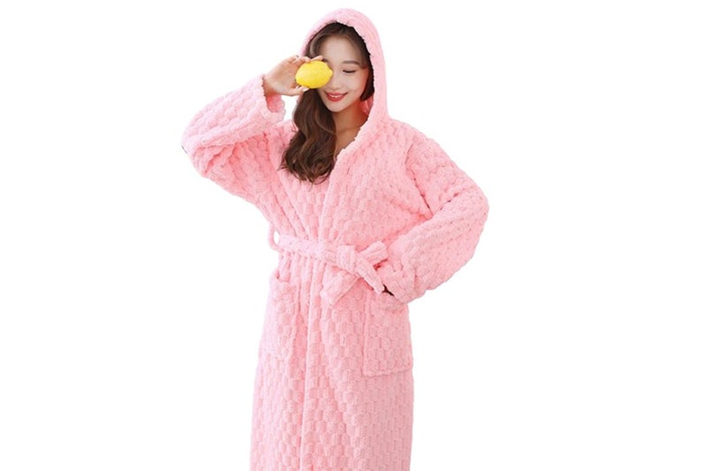 Towelling Wrap Bathrobe Thickened Coral Fleece Wrap Terry Toweling Dressing Gown Carousel 1