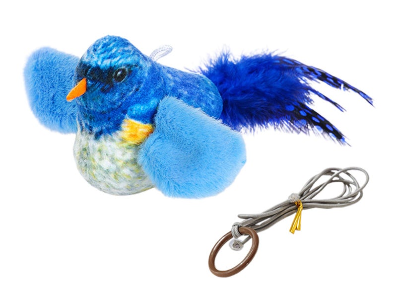 Interactive Cat Toy With Simulated Chirping Bird Artificial Bird Blue Carousel 5