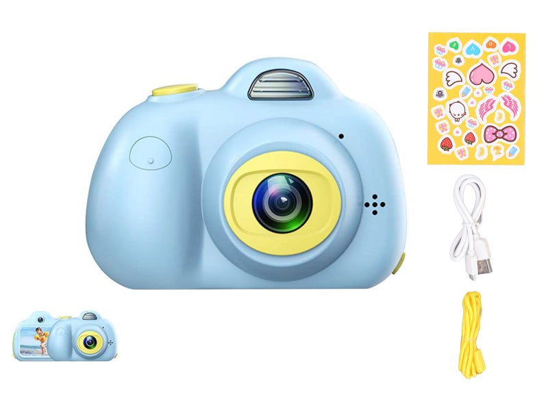 Mini Digital Camera IPS Screen Cartoon Frames Camera Blue Carousel 1