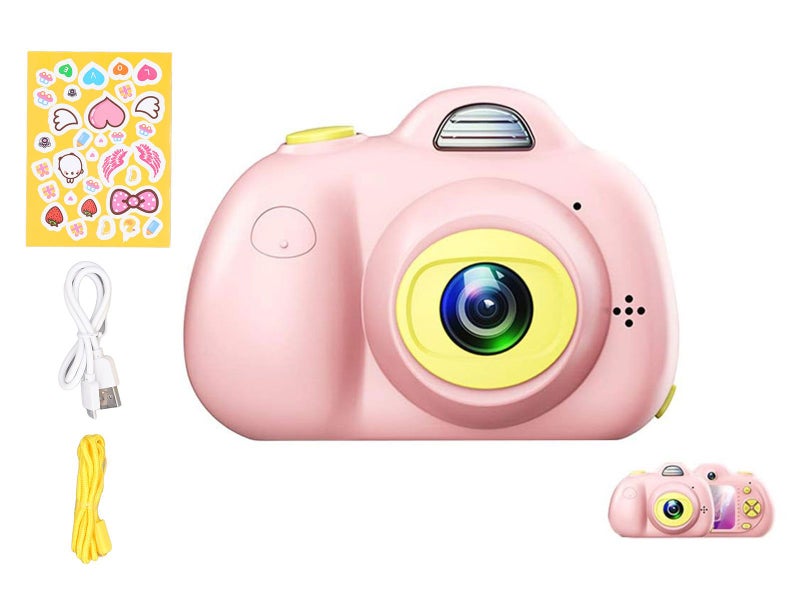 Mini Digital Camera IPS Screen Cartoon Frames Camera Pink Carousel 1