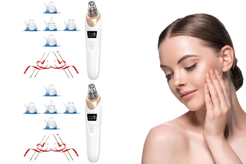 2Pcs Vacuum Blackhead Remover Facial Skin Pore Acne Pimple With 5 Suction Probes Carousel 1