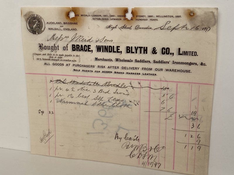 ANTIQUE INVOICES / RECEIPTS: Brace, Windle, Blyth & Co. Limited – Merchants 1897 Carousel 2