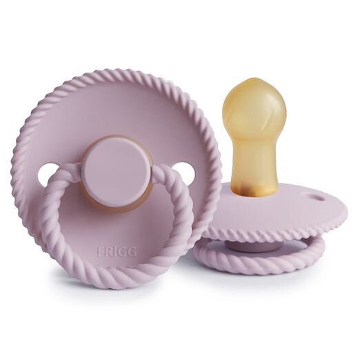 Frigg: Rope Latex Pacifier 2 Pack - Soft Lilac (6-18 months) Carousel 1