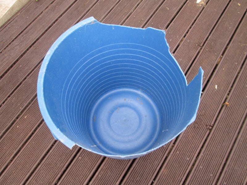 Old blue plastic bucket/bin Carousel 2
