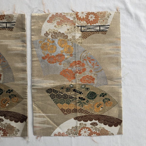 Japanese Woven Silk Obi Vintage Fabric Pieces X2 Carousel 2
