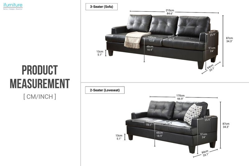 KNOLLWOOD 3+2 Sofa Set (Black) - 3+2 Sofa Set64452771913346111